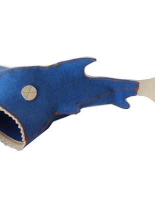 Банная шапка luxyart "рыба" натуральный войлок, синий (la-177)