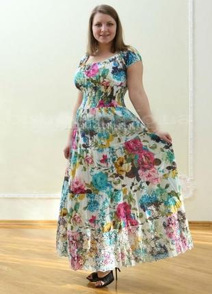 Сукня жіноча літнє максі в підлогу, 100% бавовна срф, р. l наш 48-50, індія