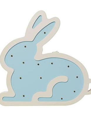 Деревянная игрушка ночник md 1566 на батарейках (голубой кролик)  (an) 🎁🚀