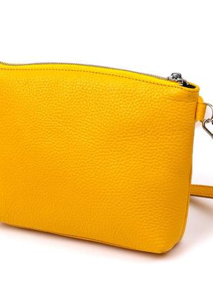 Женская сумка кросс-боди из натуральной кожи shvigel 16344 желтый