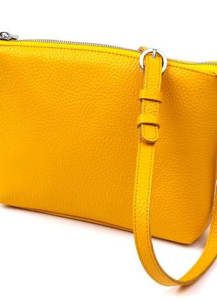 Женская сумка кросс-боди из натуральной кожи shvigel 16344 желтый2 фото