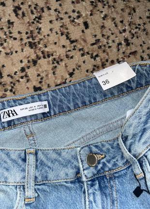 Zara  джинсы с разрезами high rise slim  flare z19753 фото