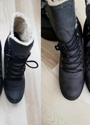 Женскин кожаные ботинки на среднем каблуке ботинки кэжуал на шнурках кожа7 фото