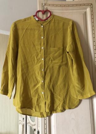 Натуральний шовк ! розкішна шовкова блузка блуза сорочка, zara1 фото