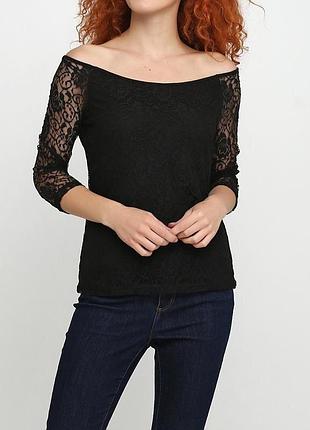 Кружевная гипюровая блузка блузка топ с открытыми плечами zara terranova s,l