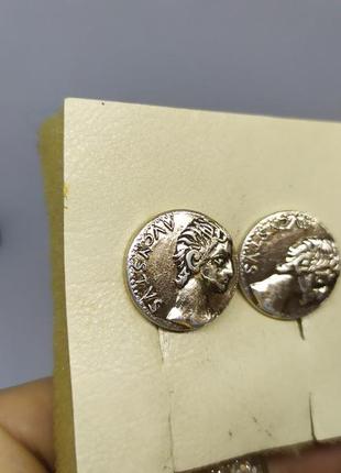 Запонки со стилизацией римских монет3 фото