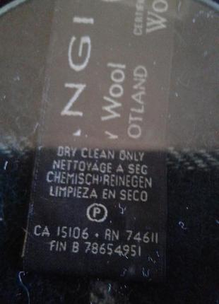 Брендовый шерстяной шотландский шарф в клетку с бахромой frangi woolmark унисекс9 фото