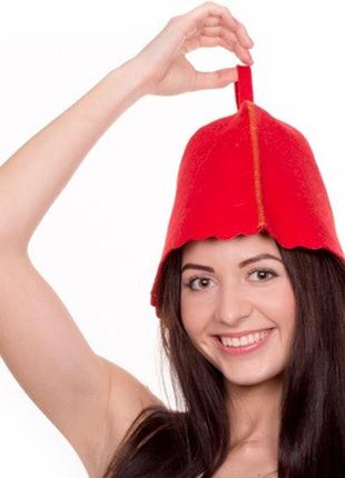 Банная шапка luxyart, натуральный войлок, красный (la-996)