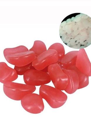 Набор люминесцентных камней - 10штук в наборе (размер одного камня 1,5-2,5см), розовые