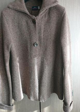 Коричнева кофта кардиган на гудзиках з вовни