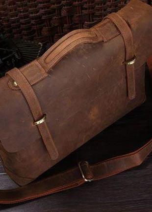 Портфель vintage 14063 в винтажном стиле коричневый8 фото