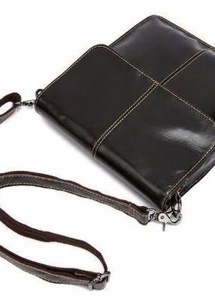 Мужская сумка- мессенджер кожаная vintage 14803 коричневая5 фото