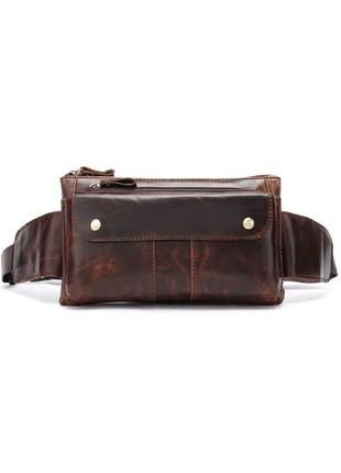 Поясна сумка чоловіча vintage 14815 коричнева