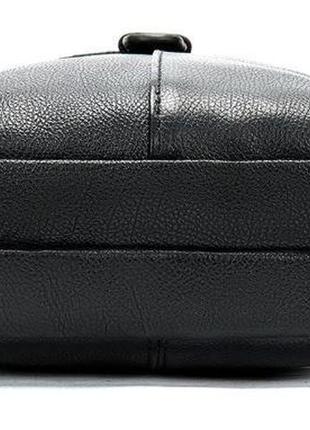 Компактная мужская сумка кожаная vintage 14885 черная5 фото