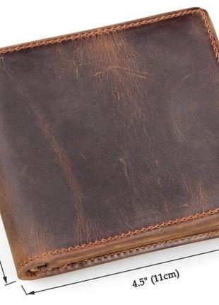 Кошелек мужской vintage 14222 в винтажном стиле коричневый6 фото