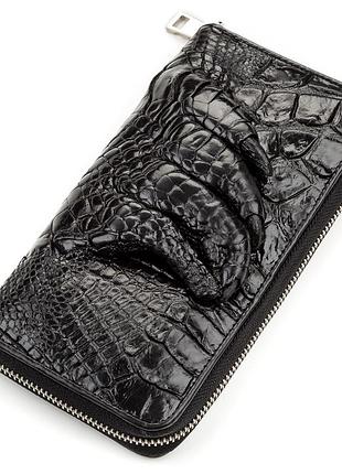 Клатч crocodile leather 18172 з натуральної шкіри крокодила чорний