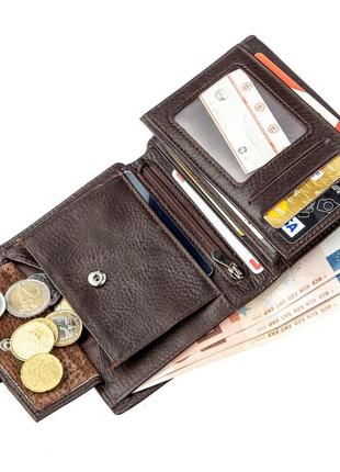 Мужской кошелек с монетницей boston 18823 коричневый6 фото