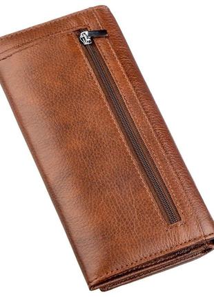Гаманець-візитниця на кнопці st leather 18952 коричневий2 фото