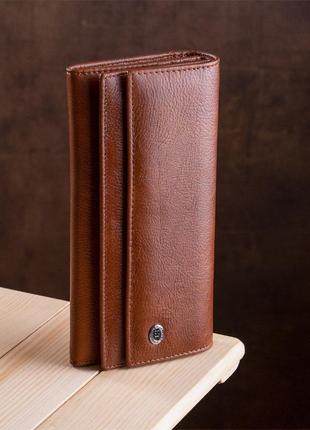 Гаманець-візитниця на кнопці st leather 18952 коричневий7 фото