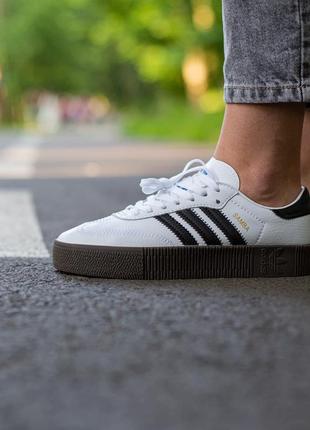 Женские кроссовки adidas samba white black