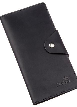 Бумажник мужской из винтажной кожи shvigel 16165 черный1 фото