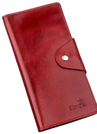 Бумажник женский вертикальный на двух кнопках shvigel 16176 красный