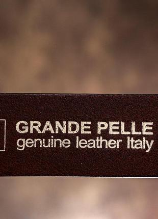Ремень мужской джинсовый grande pelle 11267 коричневый7 фото