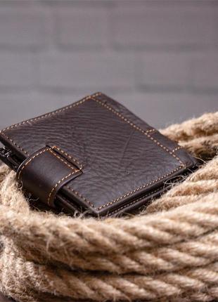 Чоловічий гаманець з тисненням 20233 vintage коричневий4 фото