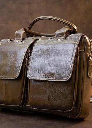 Ділова сумка vintage 20443 коричнева6 фото