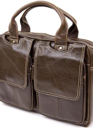 Ділова сумка vintage 20443 коричнева1 фото