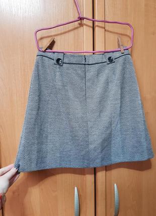 Стильная короткая юбка, серая мини юбочка7 фото