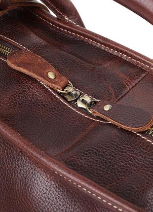 Кожаная дорожная сумка vintage 14265 коричневый4 фото