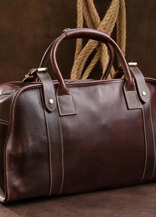 Кожаная дорожная сумка vintage 14265 коричневый8 фото