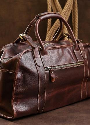 Кожаная дорожная сумка vintage 14265 коричневый9 фото