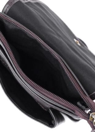Кожаная компактная мужская сумка через плечо vintage 20468 коричневый3 фото