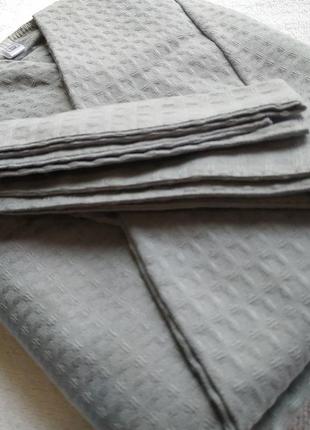Вафельный халат luxyart кимоно размер (54-56) xl 100% хлопок серый (ls-3377)4 фото