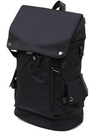 Чоловічий рюкзак з текстилю vintage 20492 чорний1 фото