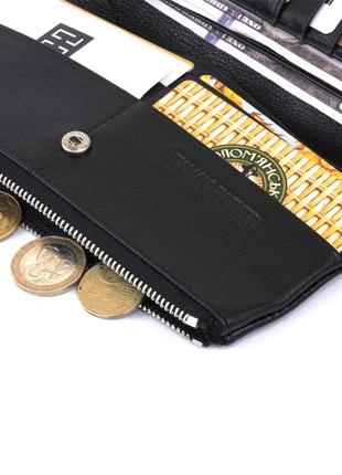 Вертикальний гаманець на кнопці жіночий st leather 19200 чорний5 фото