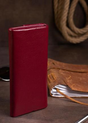 Клатч конверт с карманом для мобильного кожаный женский st leather 19273 бордовый9 фото