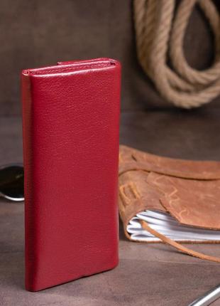 Клатч конверт с карманом для мобильного кожаный женский st leather 19273 бордовый6 фото