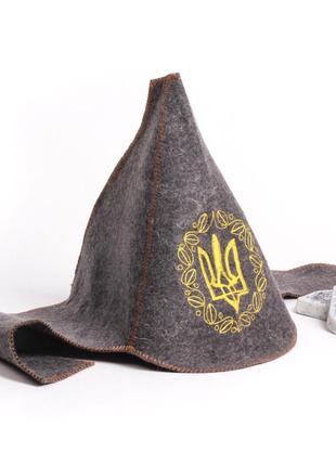 Банна шапка luxyart "будьонівка класик", натуральний войлок, сірий (la-059)