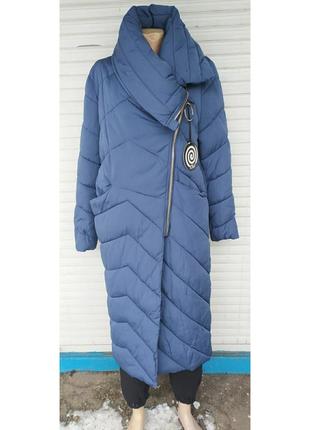 Зимнее стильное длинное пальто2 фото