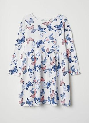 Платье h&m бабочки хлопок состояние нового 134 140 8-10 лет