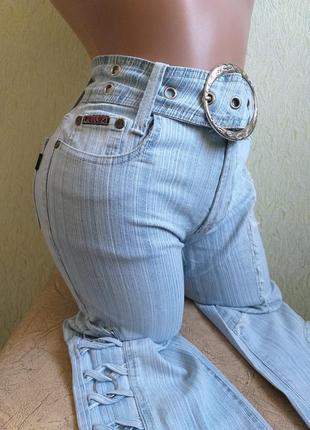 Крутые джинсы клеш. голубые джинсы. палаццо.2 фото