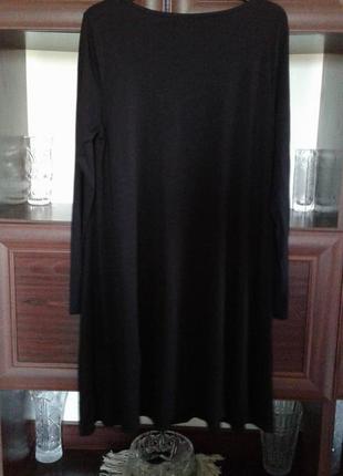 Маленькое черное трикотажное вискозное платье с длинным рукавом g21 george батал3 фото