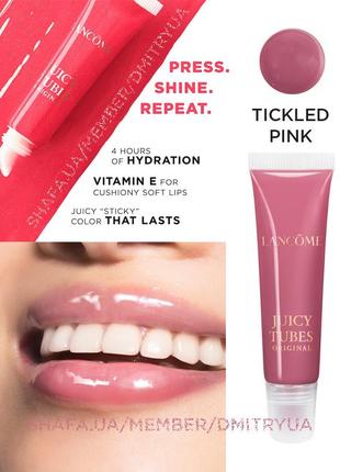 Увлажняющий блеск для губ lancome juicy tubes ultra shine lip gloss tickled pink плампер 10 мл2 фото