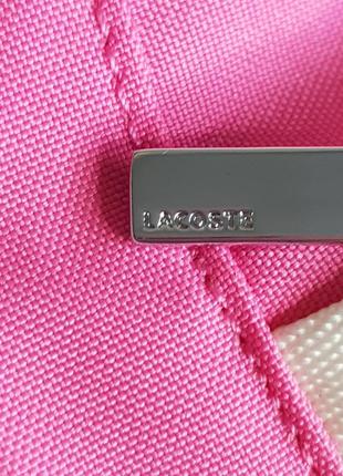Спортивна і стильна сумочка lacoste з дуже практичною нейлонової тканини під рогожку7 фото