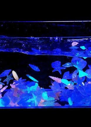 Люминесцентные салатовые камни в аквариум - в наборе 10шт., размер одного камня 2-3см, светятся в темноте2 фото