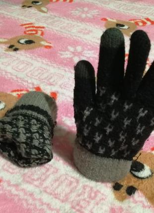 Теплі рукавички зимові.2 фото
