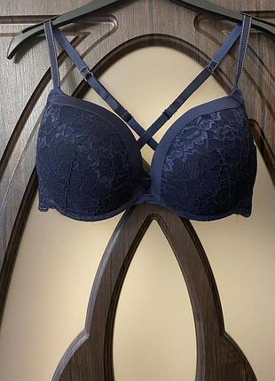 Шикарний ажурний ,темно синій 💙 бюстгальтер